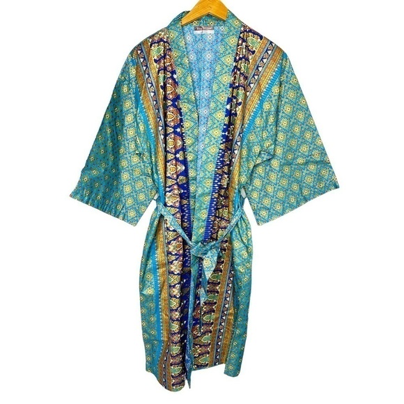 Verve Culture Jasmine Thai Women’s Belted Lounge Robe Size M/L - Picture 7 of 11